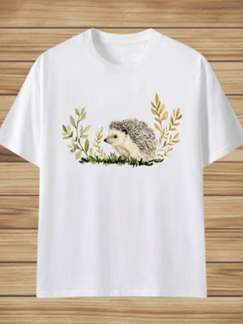 Cute Hedgehog Watercolor Graphic T-Shirt | Woodland Animal Tee